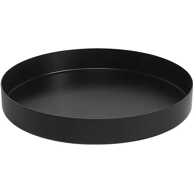 Ibenzoa Elegant Zwart Rond Dienblad met Matte Afwerking – Perfect voor Decoratie en Presentatie