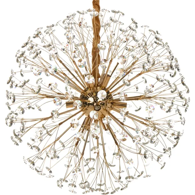 Beliani TIMANE - Kroonluchter - Messing/Transparant - Glas Goud