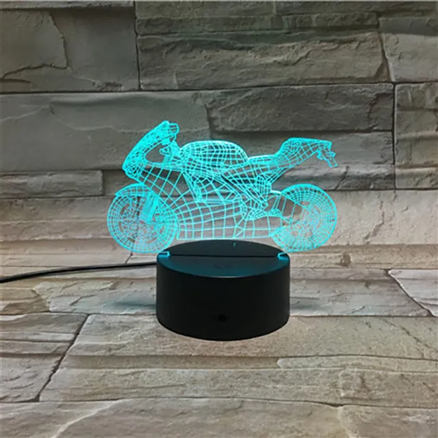 MC Living 3D Led Lamp Met Gravering - RGB 7 Kleuren - Motor