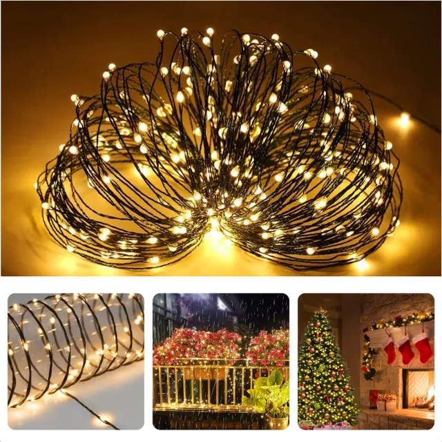 Cheqo LED Verlichting 240 LED - 18 meter - Extra Warm Wit - Flexibel Snoer - Voor Binnen en Buiten - 8 Lichtfuncties - Energiezuinig - IP44 - Kerstverlichting voor Kerstbomen - Vensterbanken - Tuinhagen - Sfeerverlichting - Lichtsnoer