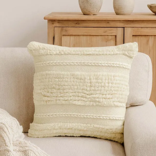 Milton & Oldbrook Sierkussen 45 x 45 cm Inclusief Vulling Kretinga Wit