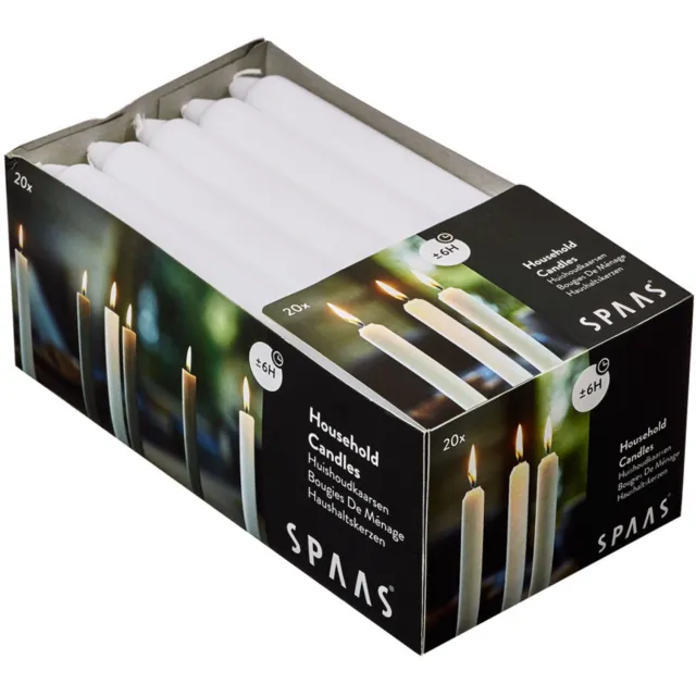 Spaas Huishoudkaars Wit 20 stuks