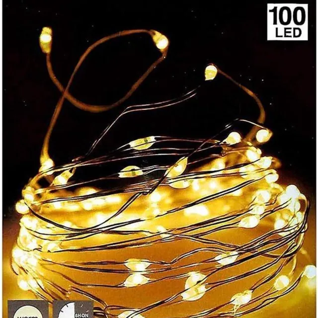 DecorativeLIghting Zilverdraad 100LED - met timer