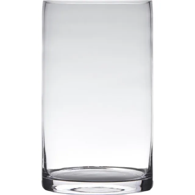 Hakbijl Glass Vaas - transparant - 20 x 15 cm - glas - cilinder vorm - vazen - bloemenvaas