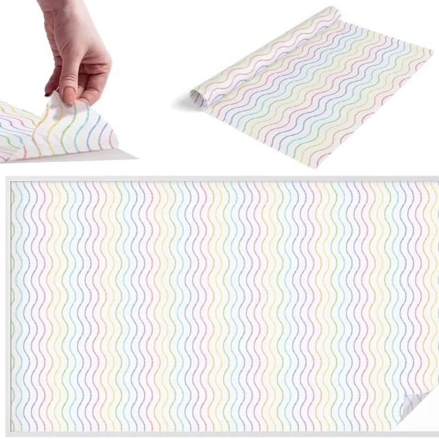TULUP Raamfolie Anti inkijk - Regenbooglijnen Melkglas Folie - 200x116 cm - Wit Anti inkijk Raamfolie Glas in Lood - Zonwerende Raamfolie - Voor de hal, slaapkamer, kledingkast - Privacy Folie Raam Glas in Lood Wit - Regenbooglijnen