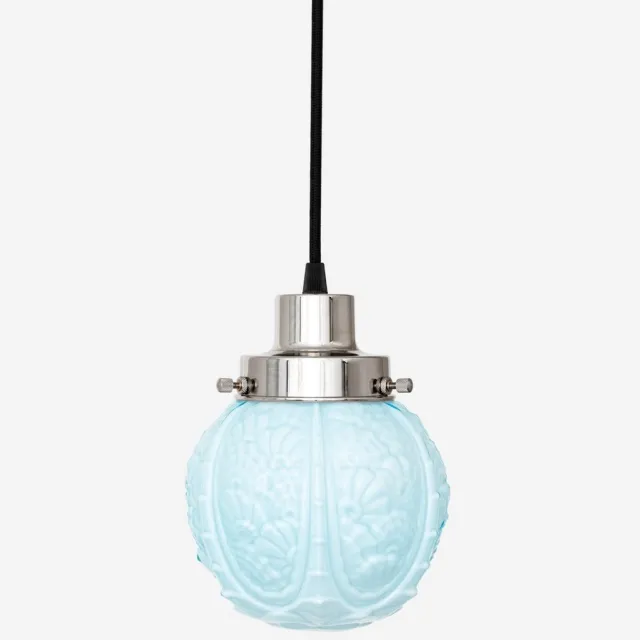 Coloured by Art Hanglamp aan snoer Guimard Flower Misty 20's Nikkel - Art Deco Trade Zachtblauw