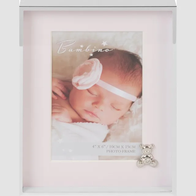 Bambino by Juliana Fotolijst - Teddybeer - Zilver/Roze Zilverkleur