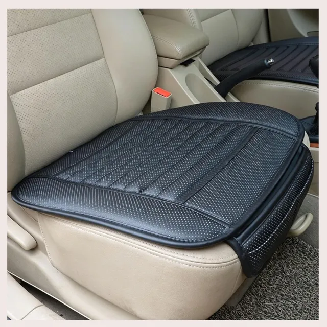 KZQ Ademende antislip auto stoelhoezen voorstoel - Duurzaam en comfortabel - Universele interieurbeschermer met elegant ontwerp - Geschikt voor dagelijks gebruik - Zwart