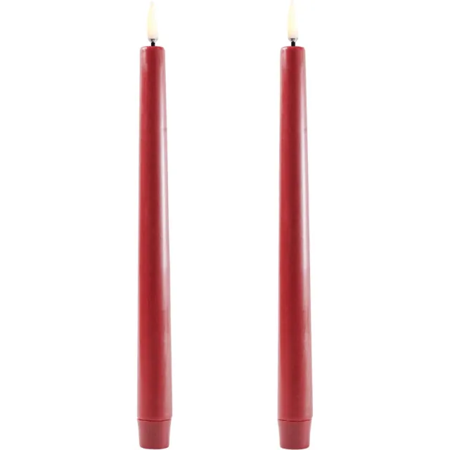Uyuni Led Tafelkaars Karmijnrood- 25CM - Set van 2