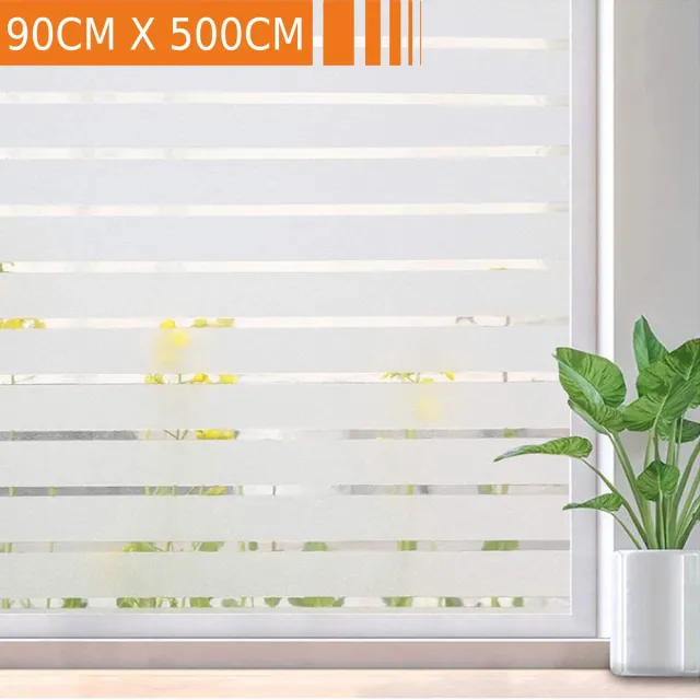 Simple Fix Raamfolie - 90cm x 500cm - Zonwerend - Anti Inkijk - Statisch - Plakfolie Zelfklevend en Isolerend - HR++ folie - Gestreept