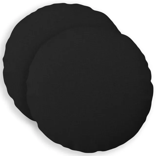 vidaXL Dekenkussen - 2 - st - HEERLEN - Zwart - Diam. - 60 - cm - Stof