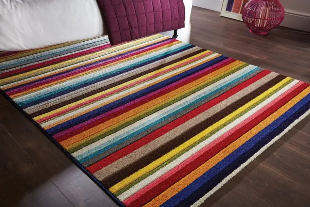 flycarpets Kleurrijk Vloerkleed - Tango - Laagpolig - Gestreept - Multi - 200x290 cm