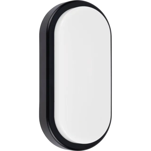 LEDVION LED Bulkhead Plafonddlamp Badkamer Zwart (Ovaal - 6.5W - 4000K - IP54)