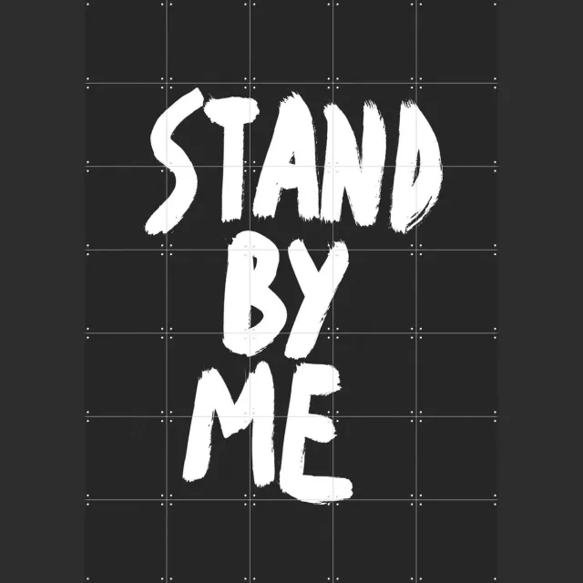 IXXI Stand by me, Marcus Kraft - 100 x 140 cm - Grote wanddecoratie en posters - Pop art, Illustraties, Grafisch Ontwerp, Typografie, Minimalisme Wit / Zwart en wit