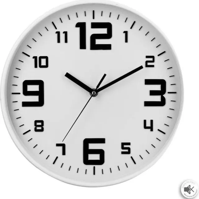 Atmosphera Créateur d'intérieur® Geluidloze wandklok met frame van geborsteld metaal ELIAN Blanc
