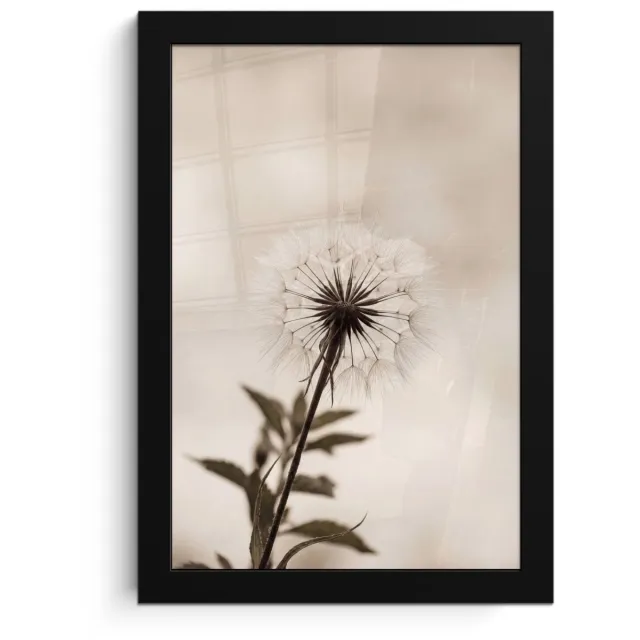 FrameYourWall Poster in lijst - Fotolijst 20x30 cm - Posters - Paardenbloem - Minimalistisch - Wit - Posterlijst zwart - Decoratie - Wanddecoratie woonkamer - Muurdecoratie slaapkamer