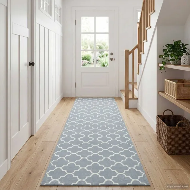 vidaXL Vloerkleedloper ORIZ 1150 gsm Grijs en Wit 100% polyestervilt, foto 2