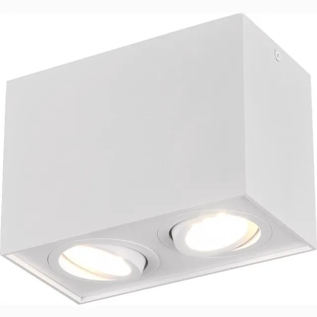 Trio Biscuit Plafonniere - 2xGU10 - Metaal - Mat Wit