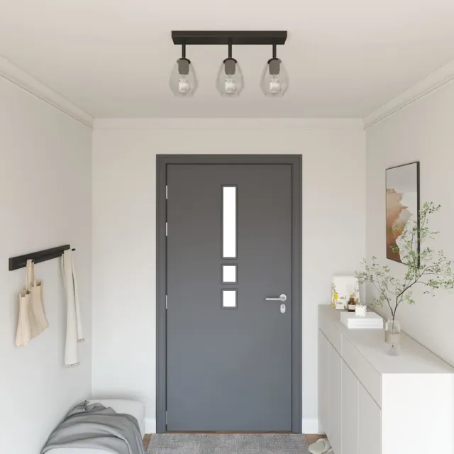 vidaXL Plafondspot Zwart 54 x 13 x 26 cm Glas en Metaal