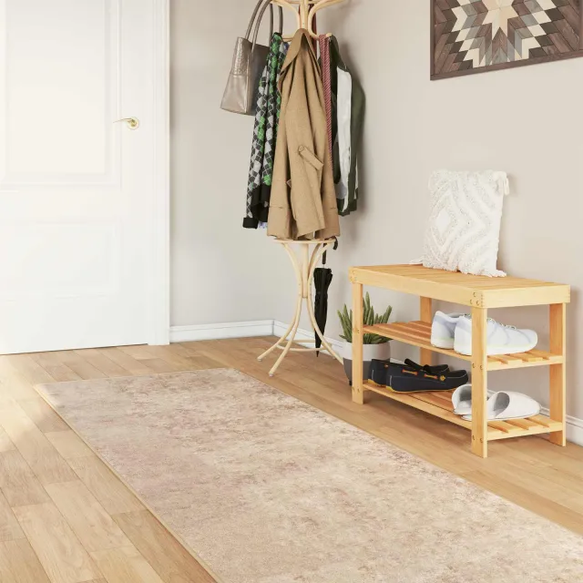vidaXL Vloerkleedloper MARSA Beige 100 x 350 cm Polyester en PVC, foto 2