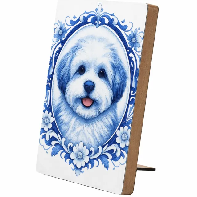 Mr Cadeautjes Glasframe/MDF 12,7 x 17,8 - design Een frontaal kattenportret met een elegante botanische omlij | cadeau wit