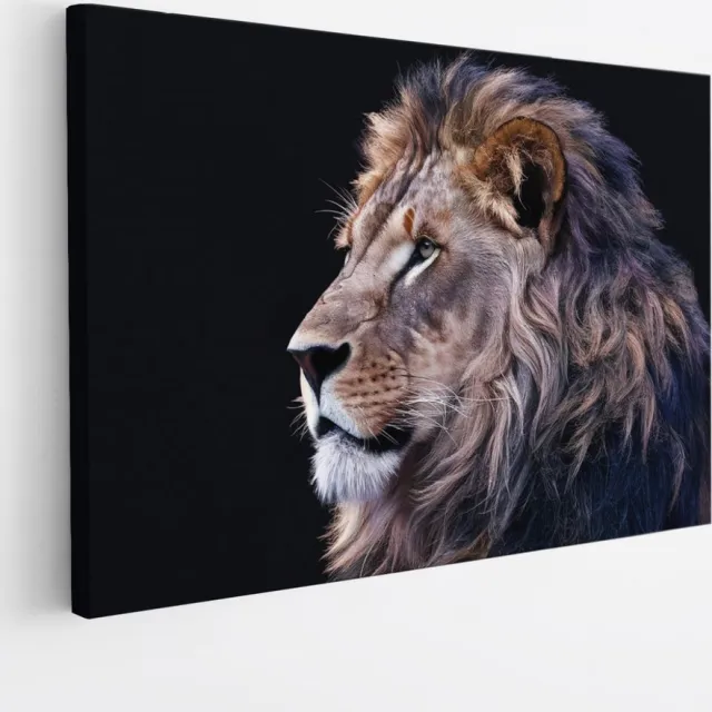 Saammp Canvas Schilderij - leeuwen portret - Afrika - Dieren - Natuur - 150x100 - Foto op canvas - Wanddecoratie - Muurdecoratie Woonkamer - Slaapkamer decoratie - Canvas Print Multicolor