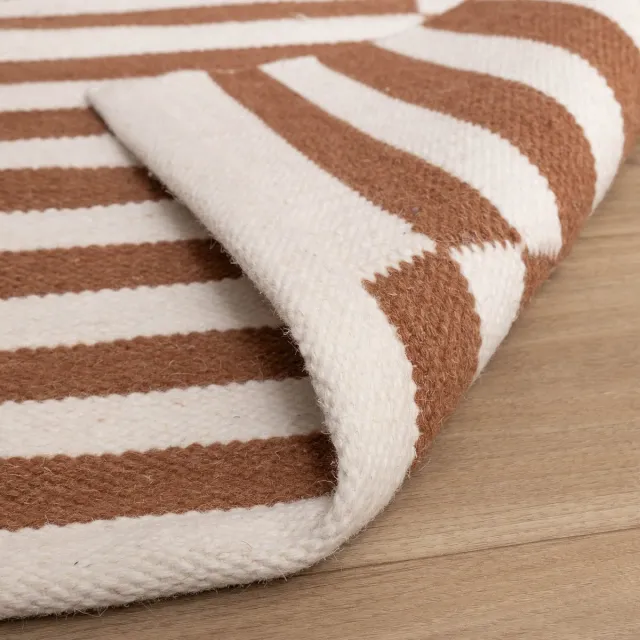 Fraai Katoenen vloerkleed - Dazzle Blocks Bruin/Wit - 160x230cm