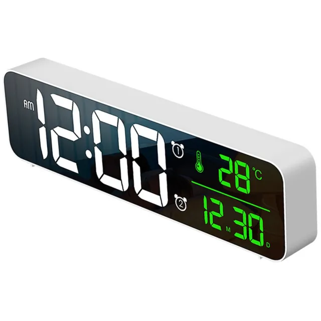 oneay Digitale LED Klok Groot Display – Bureauklok met Alarm & Temperatuurweergave – USB Oplaadbaar 5V – Wand & Tafel Klok voor Slaapkamer, Kantoor, Woonkamer – Modern Zwart