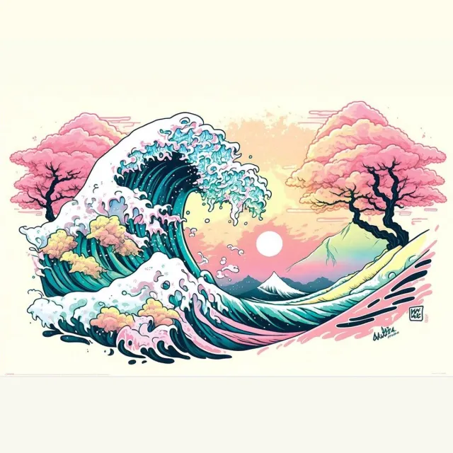 Pyramid Pastel Wave Poster 61x91.5cm Multi color