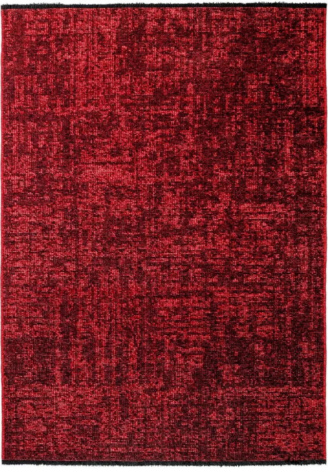 Muratap SPACE Vloerkleed – Laagpolig Velours – Modern & Sportief – Katoen & Chenille – Rood- 200x290 CM