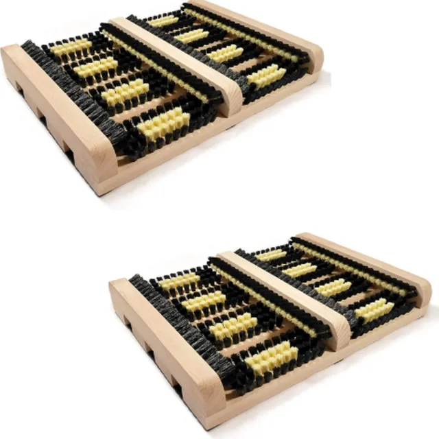brash Voetenveger - Borstelmat - Buitenmat - Borstelmat voor buiten -2 Stuks Schoenborstels Buiten - Schoenenveger - Voetenveger voor Buiten Bruin