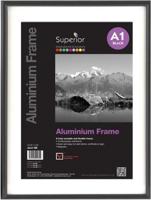 Seco fotolijst A1 - 59.4 x 84cm - zwart geborsteld aluminium - 11mm frame