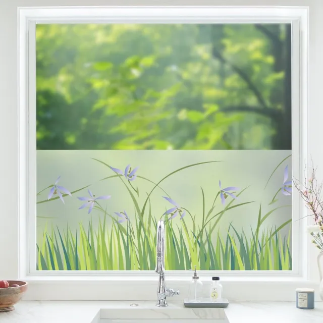 Duraxl Raamfolie - Melkglas - Ondoorzichtig - 44,5 x 200 cm Veelkleurig