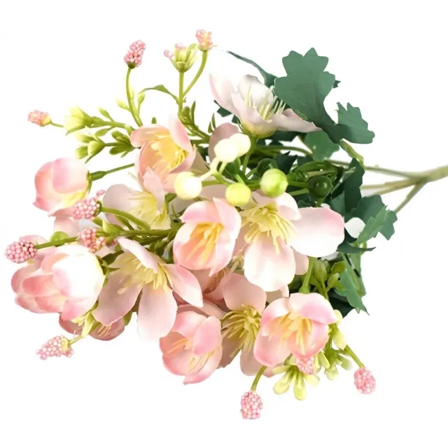 NUVEX Donker roze kunstbloemen kersenbloesem boeket kunstbloemen decoratie voor interieur vaas tafel bruiloft bloemstuk