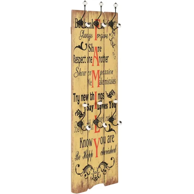 vidaXL Wandkapstok met 6 haken FAMILY 120x40 cm Meerkleurig