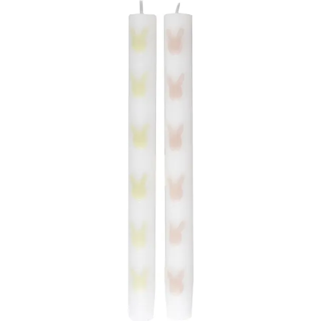 Ginger ray Ginger Ray - Dinerkaarsen met Paasmotief - 2 stuks - 24 cm (H) Pastel kleurenWit,