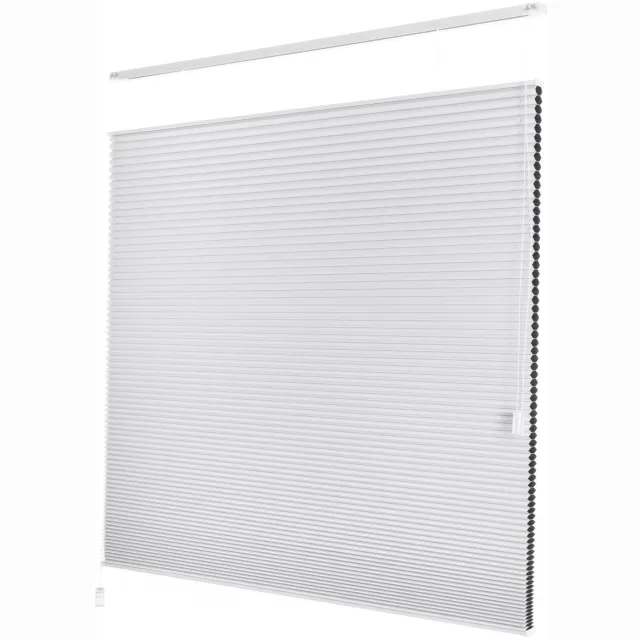 Dutchblinds Plisségordijnen - verduisterend - Wit - 130 x 175 cm - Raamdecoratie op maat