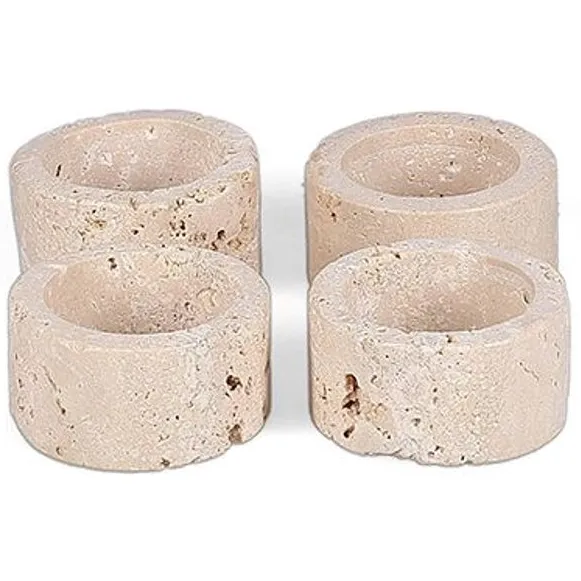 S&P Collection S|P Collection Servetring 5cm travertin Opus - Set van 4 Beige