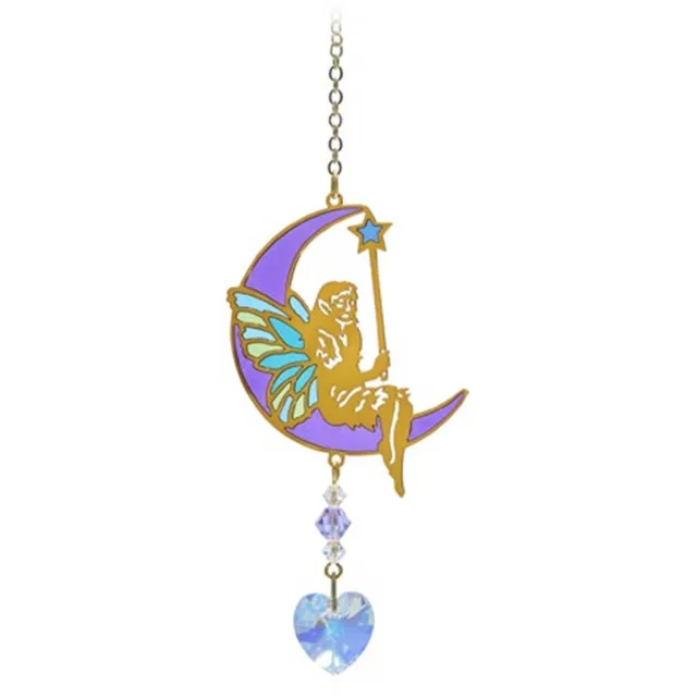 Wild Things Suncatcher/Zonvanger/Zonnevanger - Engel met toverstaf - Crystal Dreams - Handgemaakt - 20mm Kristal - L20cm Fee met toverstaf
