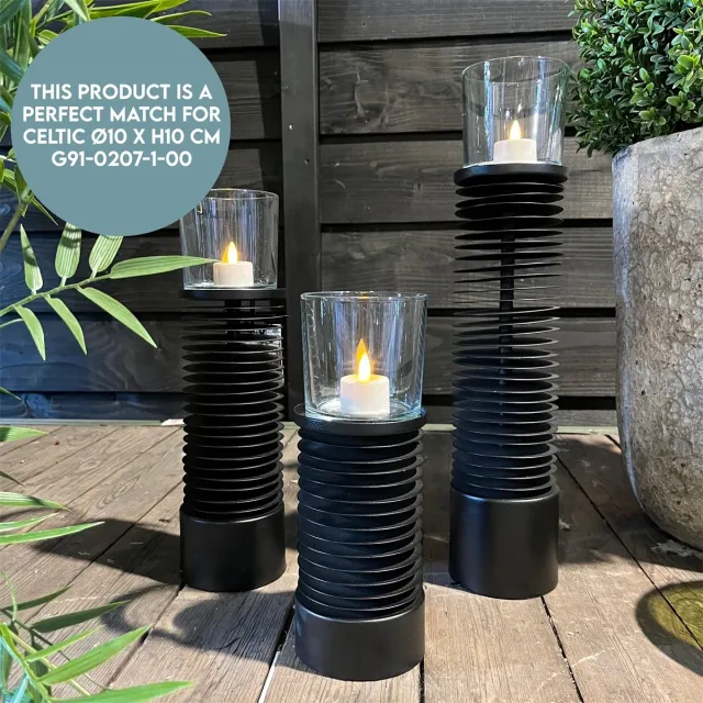 Vase The World VTW - Kandelaar - Manta black - Large - 40cm Zwart