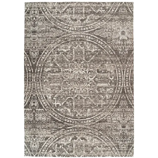 Dutch XXL Vintage Vloerkleed | Tapijt | Davis | Cirkel | Grijs | 80x150 cm