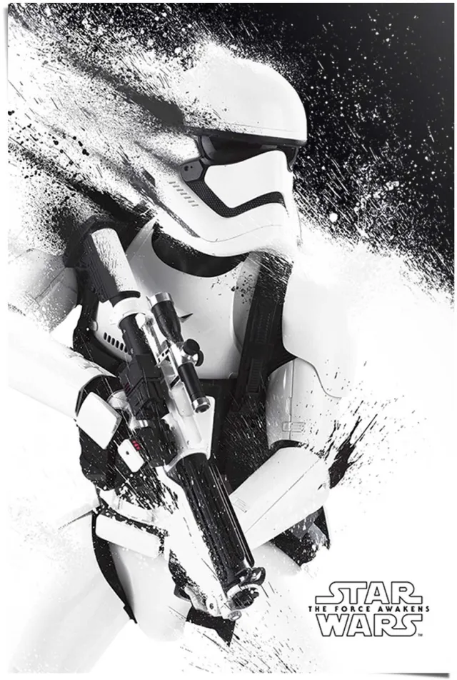 Reinders Poster Star Wars - episode 7 stormtrooper paint - 91,5 x 61 - Papier - REINDERS Zwart-Wit