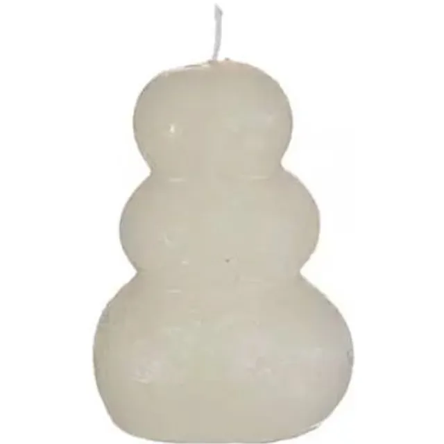 Hortus Pebble candle d7xh9,5 cm, wit Hortus