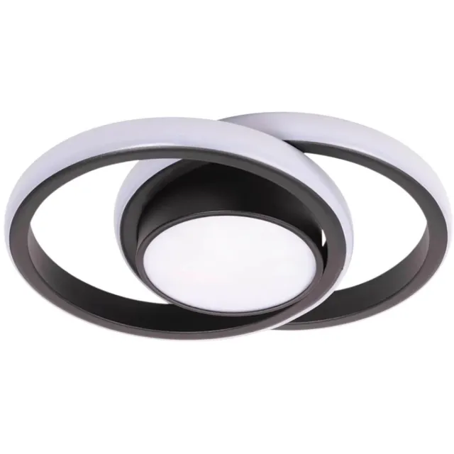 Equivera Moderne Aluminium Plafondlamp - 3000K Warm Wit - Zwart - Plafondlamp LED - Woonkamer of Slaapkamer - Gangpad - 32W