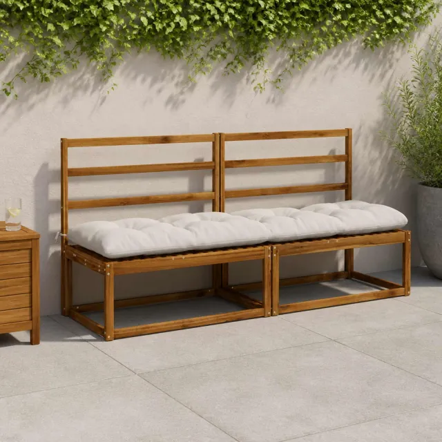 vidaXL Bank Kussens VIANEN 2 st 100% Polyester Wit 200 x 60 x 12 cm