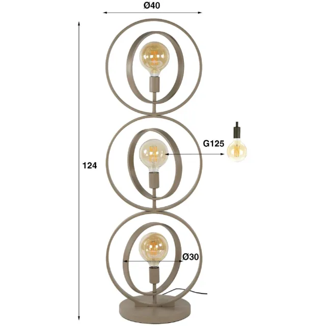 Nest of Nora Vloerlamp Davio - 3-lichts - Beige Lichtbruin