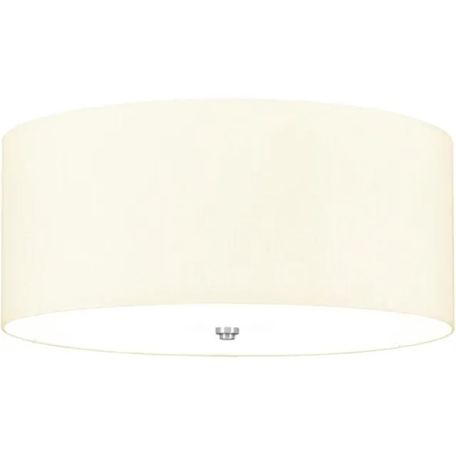 Designer's Lightbox LED Plafondlamp Fletcher Flush | 5X E27 Max 60W | Dimbaar | Polished Chrome with Ivory Shade Geen