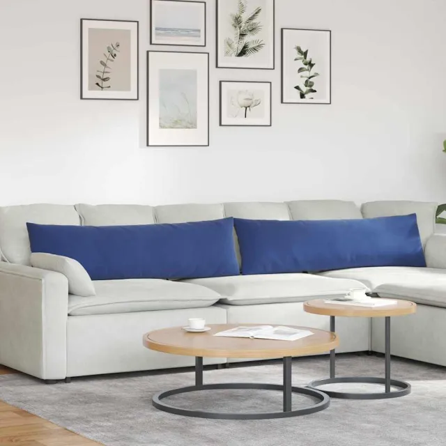 vidaXL Sofa Kussens 2 st fluweel Politieblauw 145 x 40 cm