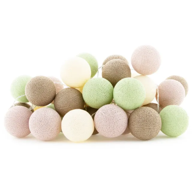 Cotton Ball Lights LED lichtslinger voor binnen - Handgemaakt en Fairtrade - 35 lampjes - Paradise