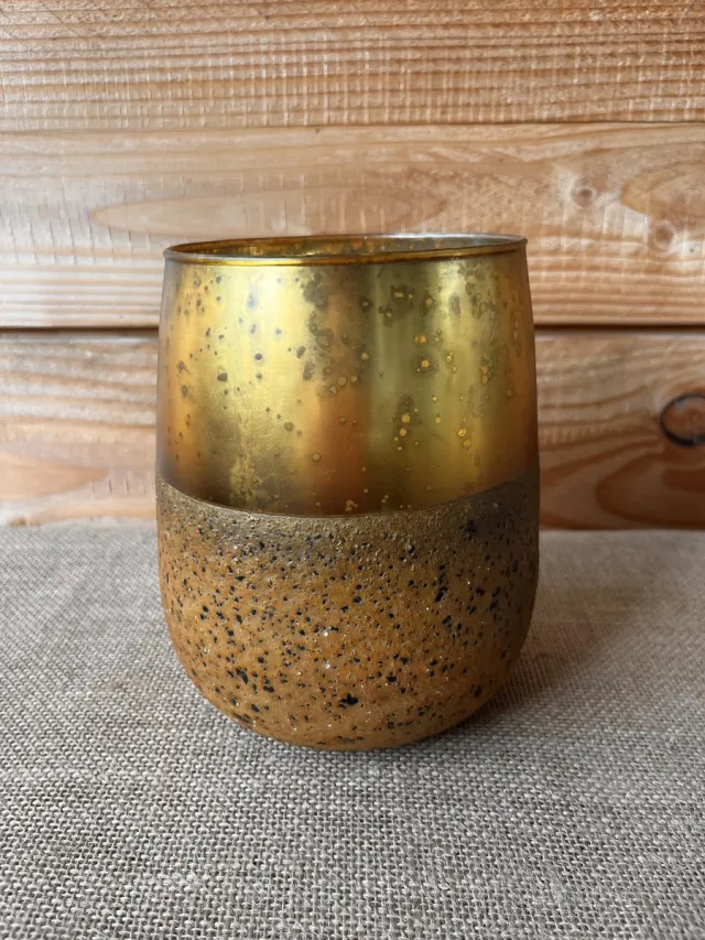 H pijls en Zn Votive windlicht, goud/bruin